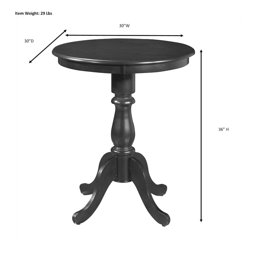Fairview 30" Round Pedestal Bar Table with 2 Saga 25" Counter Stools