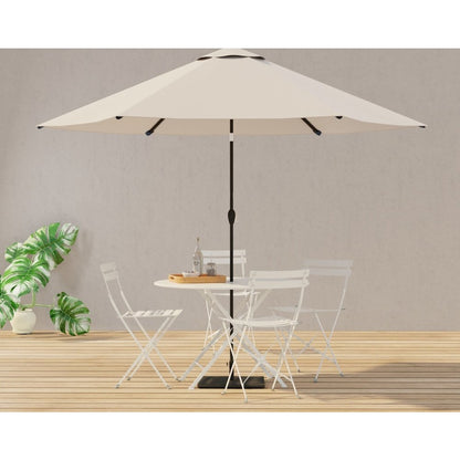 Bistro 36" Round Folding Outdoor Table - Umbrella Hole - White