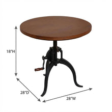 Rustic Adjustable Coffee Table, Mango Wood Top, Cast Iron Base
