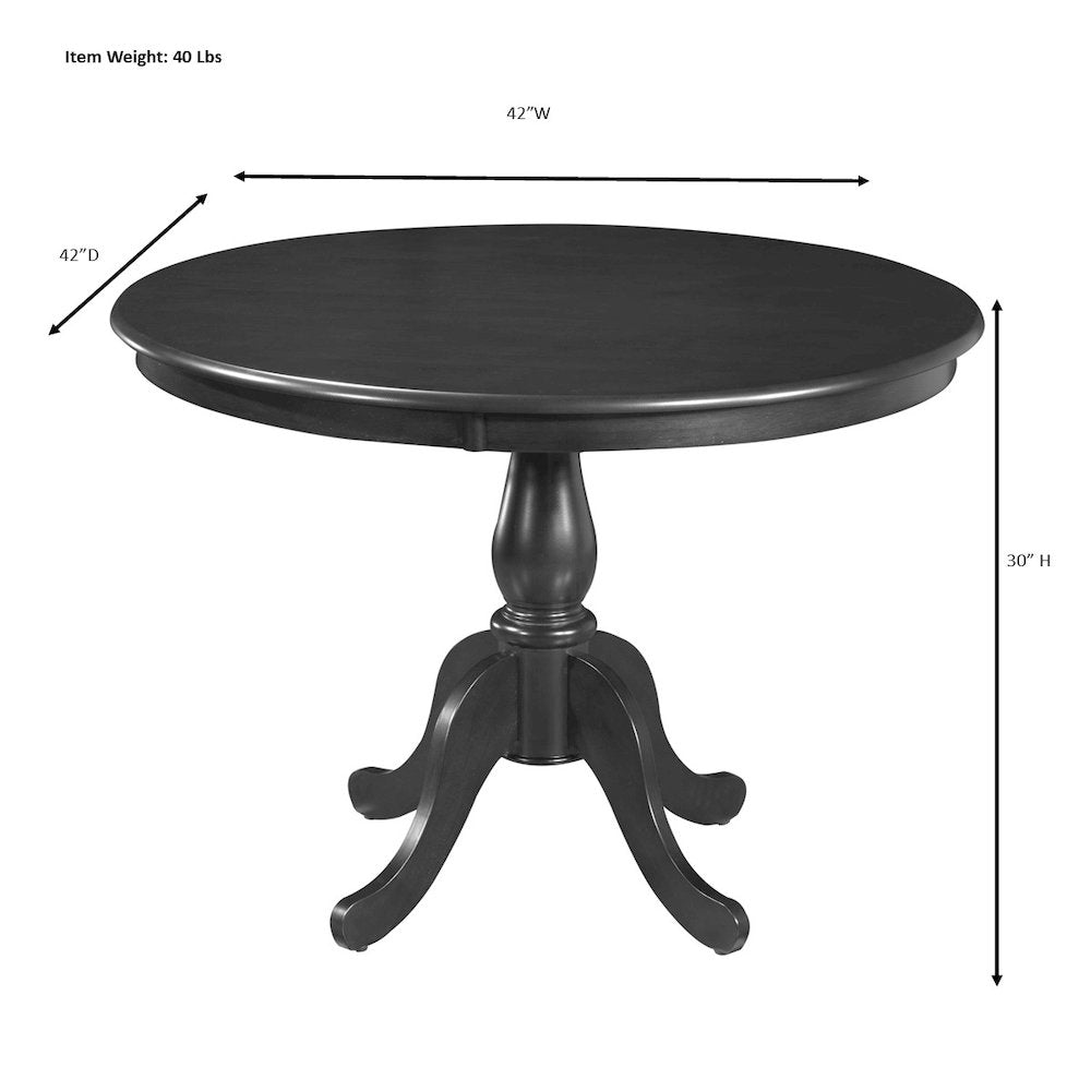 Fairview 42" Pedestal Dining Table with 4 Whitman Dining Chairs - Espresso