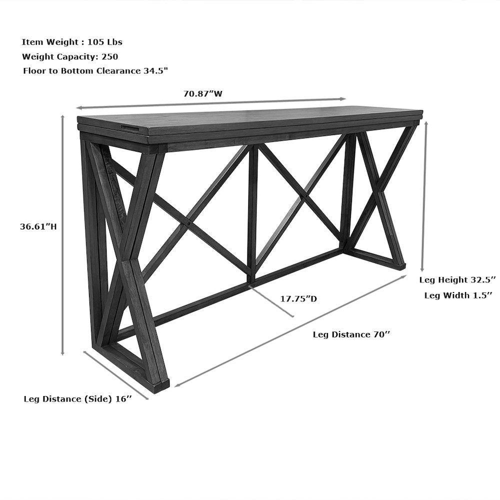 Taylor Flip Top Bar Table with 2 Counter Stools - Golden Oak