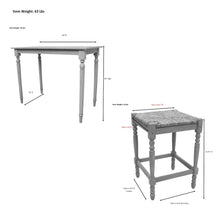 Hawthorne Bar Table with 2 Counter Stools - Antique Black