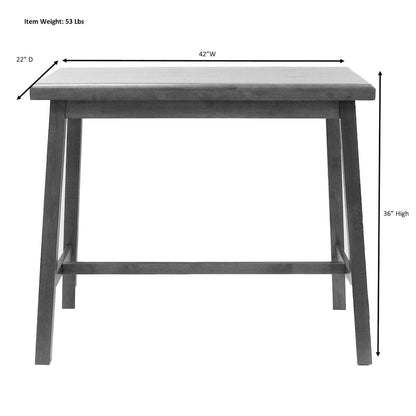 Asian Thick Top 42" x 22" Bar Table - Antique Black