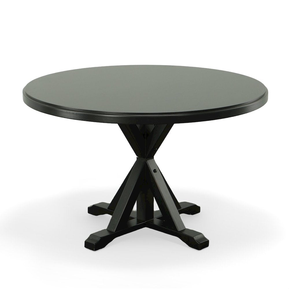 Monet X Base Dining Table with 2 Whitman Dining Chairs - Antique Black