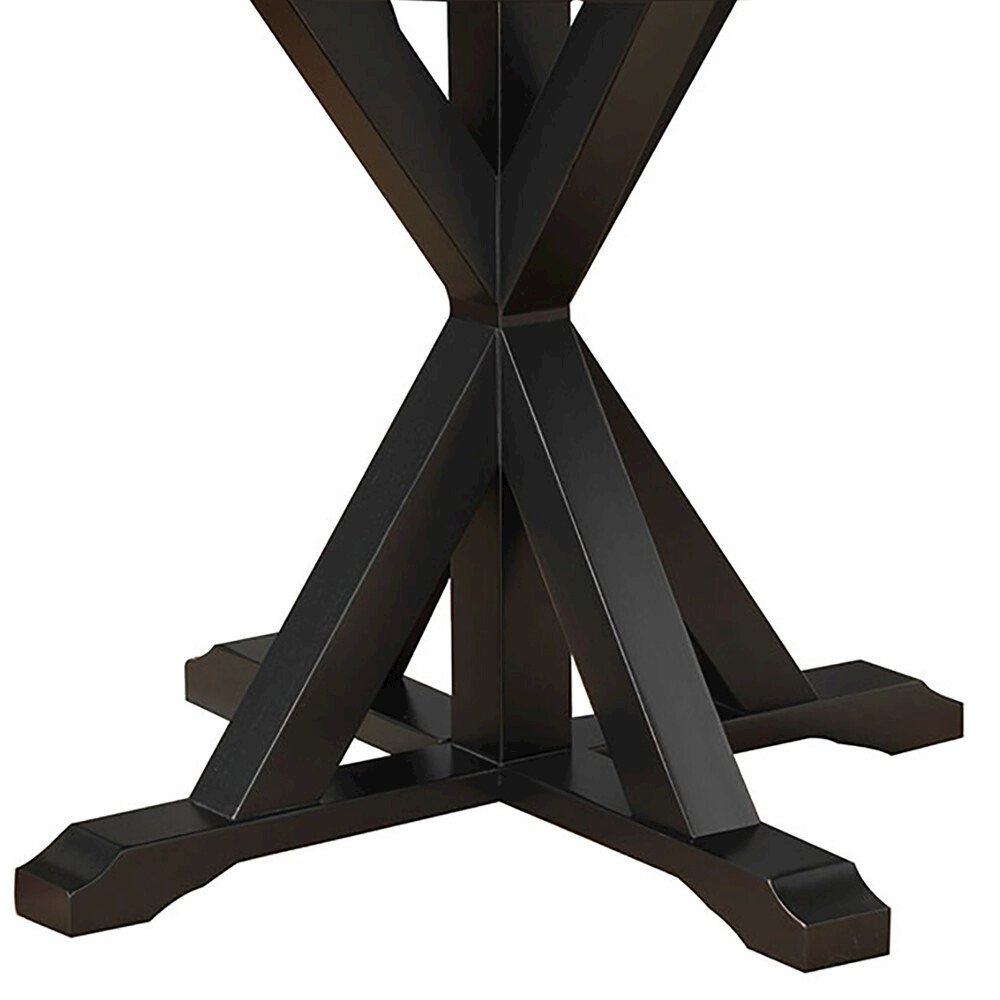 Monet X Base Dining Table with 2 Whitman Dining Chairs - Antique Black