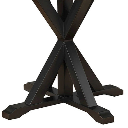 Monet X Base Dining Table with 2 Whitman Dining Chairs - Antique Black
