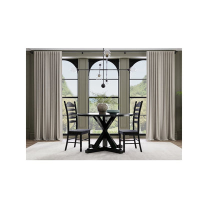 Monet X Base Dining Table with 2 Whitman Dining Chairs - Antique Black