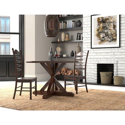 Monet X Base Dining Table with 2 Whitman Dining Chairs - Espresso