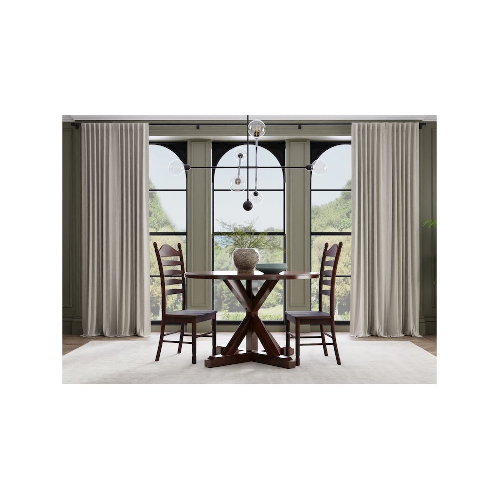 Monet X Base Dining Table with 2 Whitman Dining Chairs - Espresso