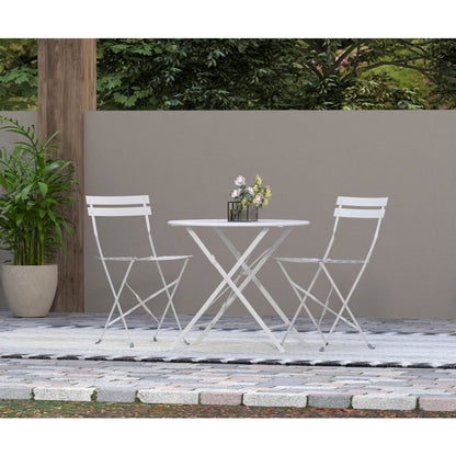 Bistro Folding Outdoor Chair Set - Set of 2 - White