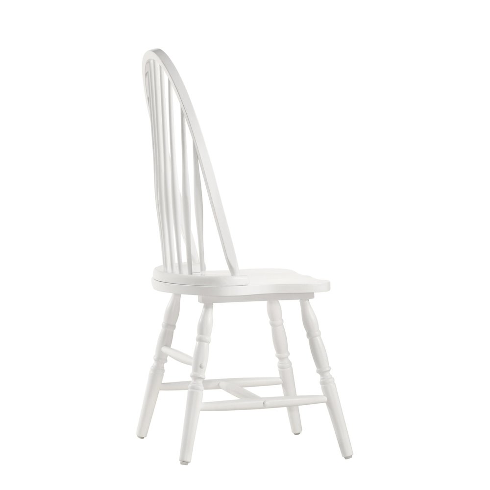 Fairview 30" Pedestal Dining Table with 2 Windsor Dining Chairs - Pure White