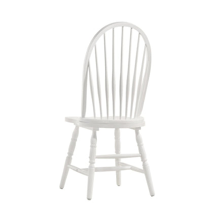 Fairview 30" Pedestal Dining Table with 2 Windsor Dining Chairs - Pure White