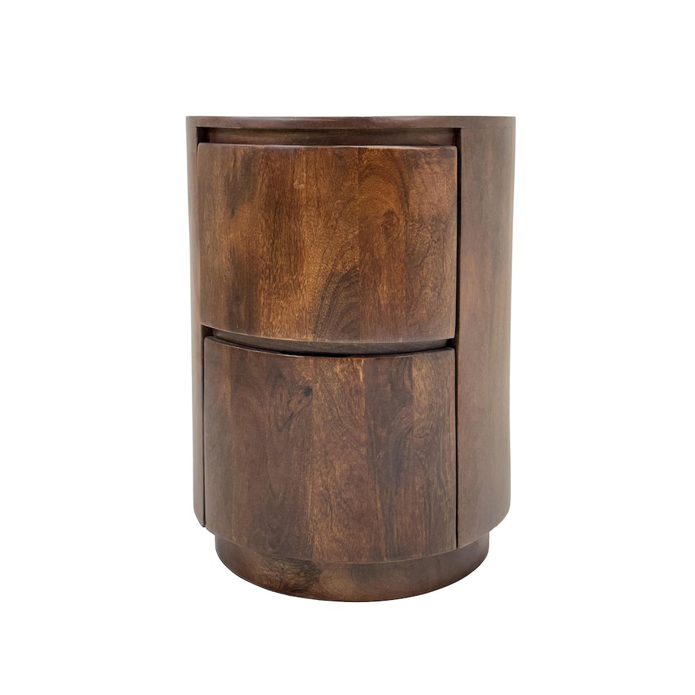 Kingston 2-Drawer 18" Round Nightstand - Chestnut