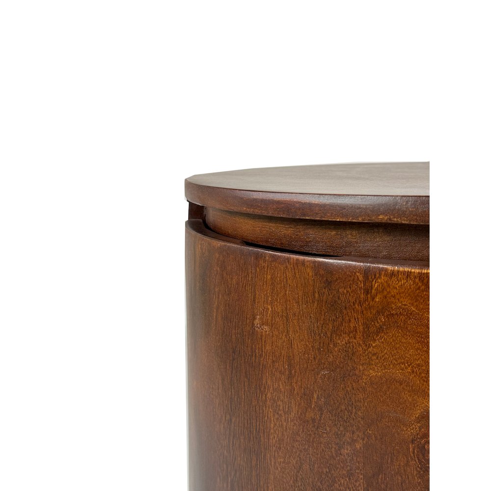 Kingston 2-Drawer 18" Round Nightstand - Chestnut