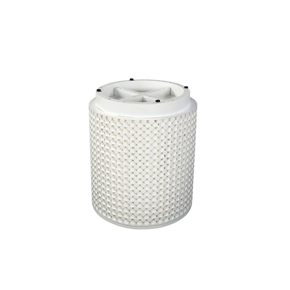 Dimple Round Accent Table - Whitewash