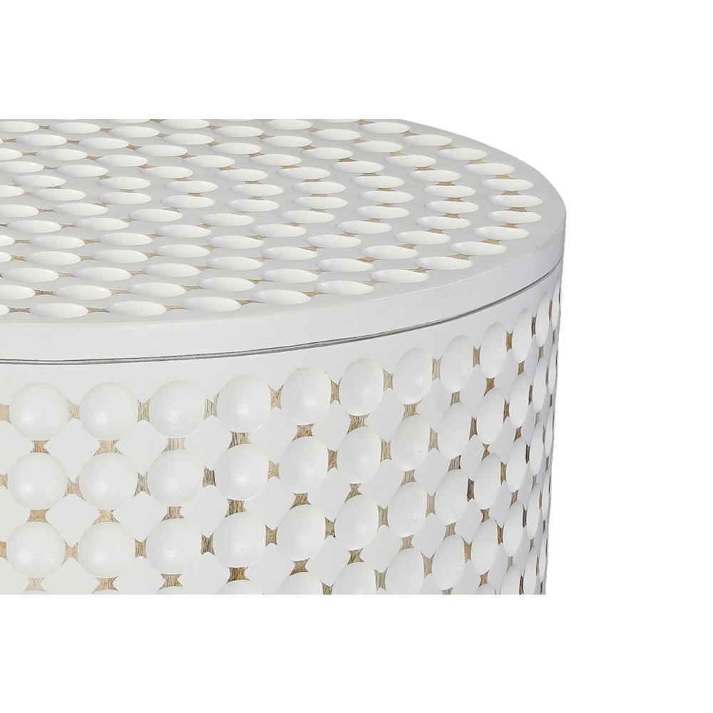 Dimple Round Accent Table - Whitewash