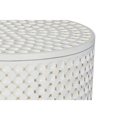 Dimple Round Accent Table - Whitewash