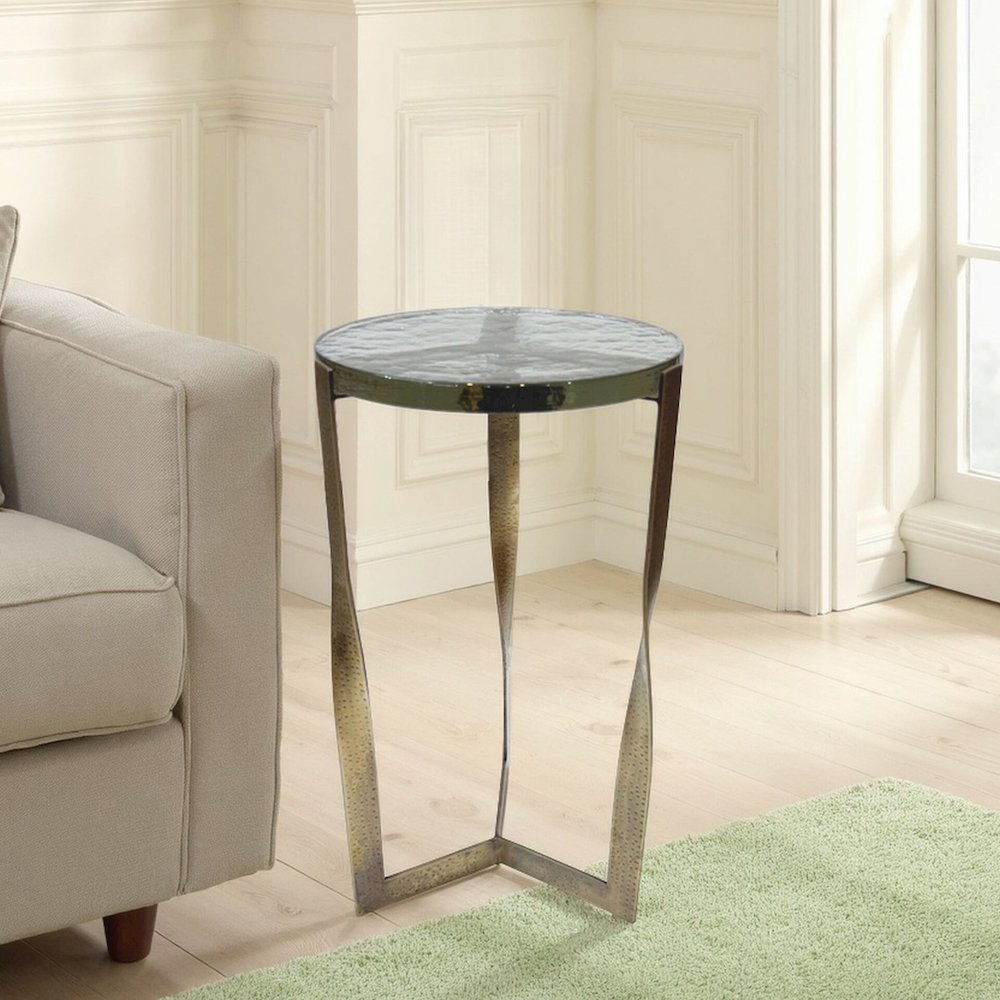 Castella Round Side Table - Brass