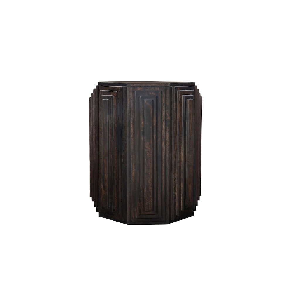 Cascade Falls 22"x26" Geo Design Octagonal Side Table - Java