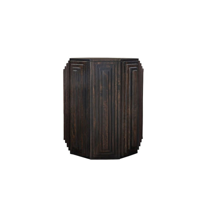 Cascade Falls 22"x26" Geo Design Octagonal Side Table - Java