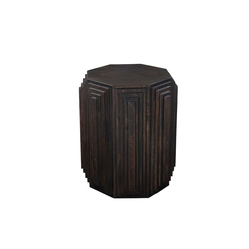 Cascade Falls 22"x26" Geo Design Octagonal Side Table - Java