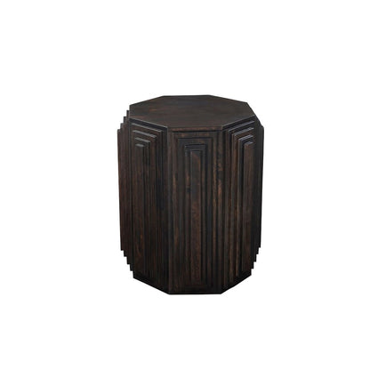 Cascade Falls 22"x26" Geo Design Octagonal Side Table - Java