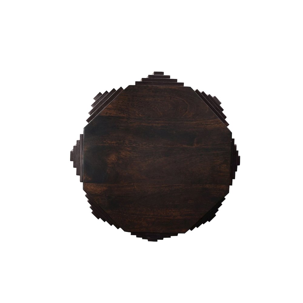 Cascade Falls 22"x26" Geo Design Octagonal Side Table - Java
