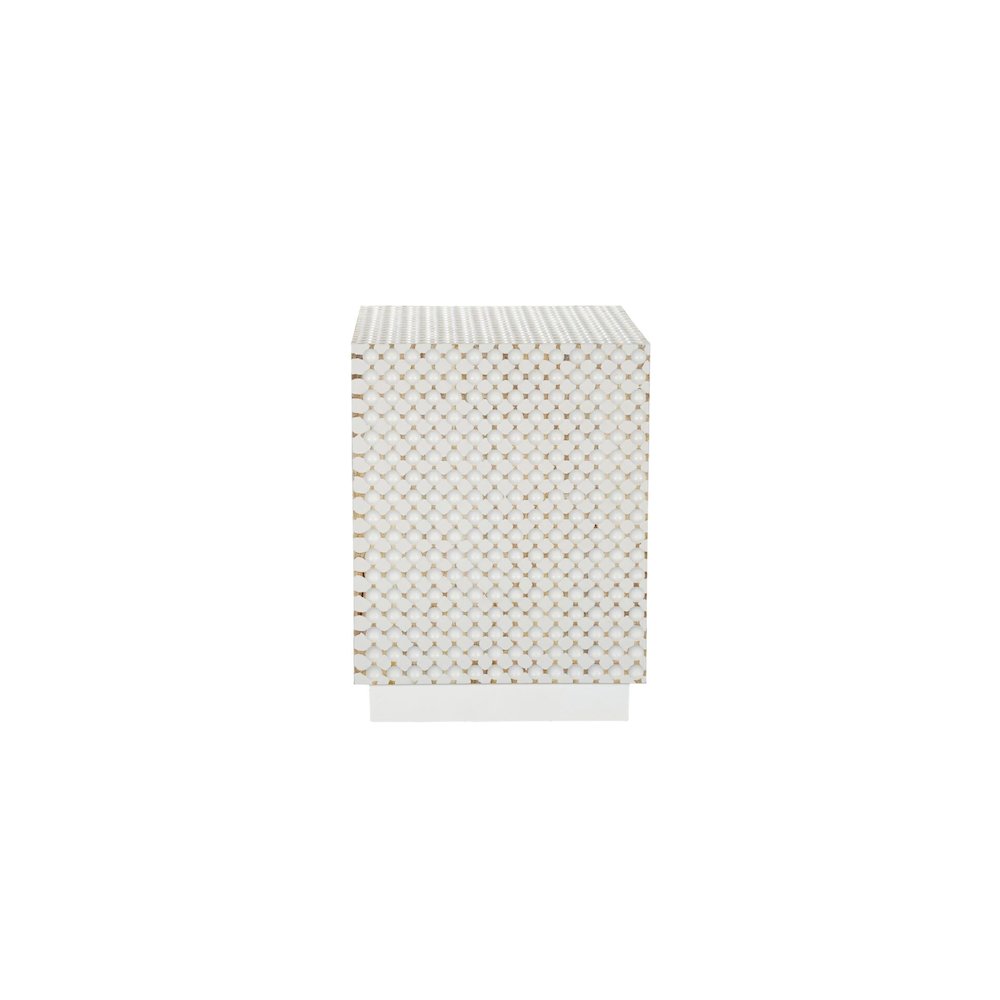 Dimple 24" High x 18"  Square Accent Table - Whitewash