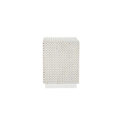 Dimple 24" High x 18"  Square Accent Table - Whitewash