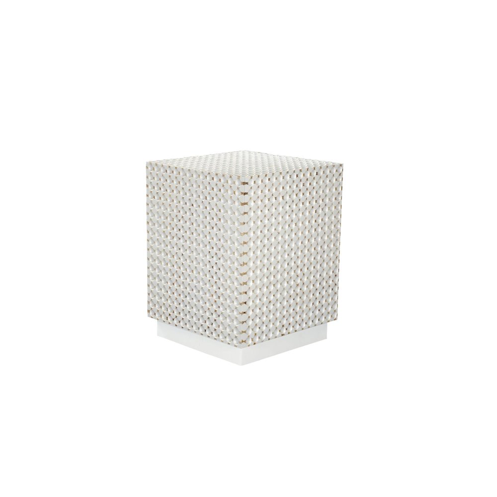 Dimple 24" High x 18"  Square Accent Table - Whitewash
