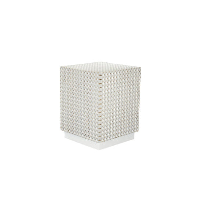Dimple 24" High x 18"  Square Accent Table - Whitewash