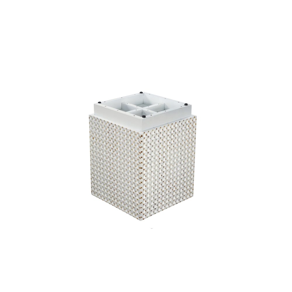 Dimple 24" High x 18"  Square Accent Table - Whitewash