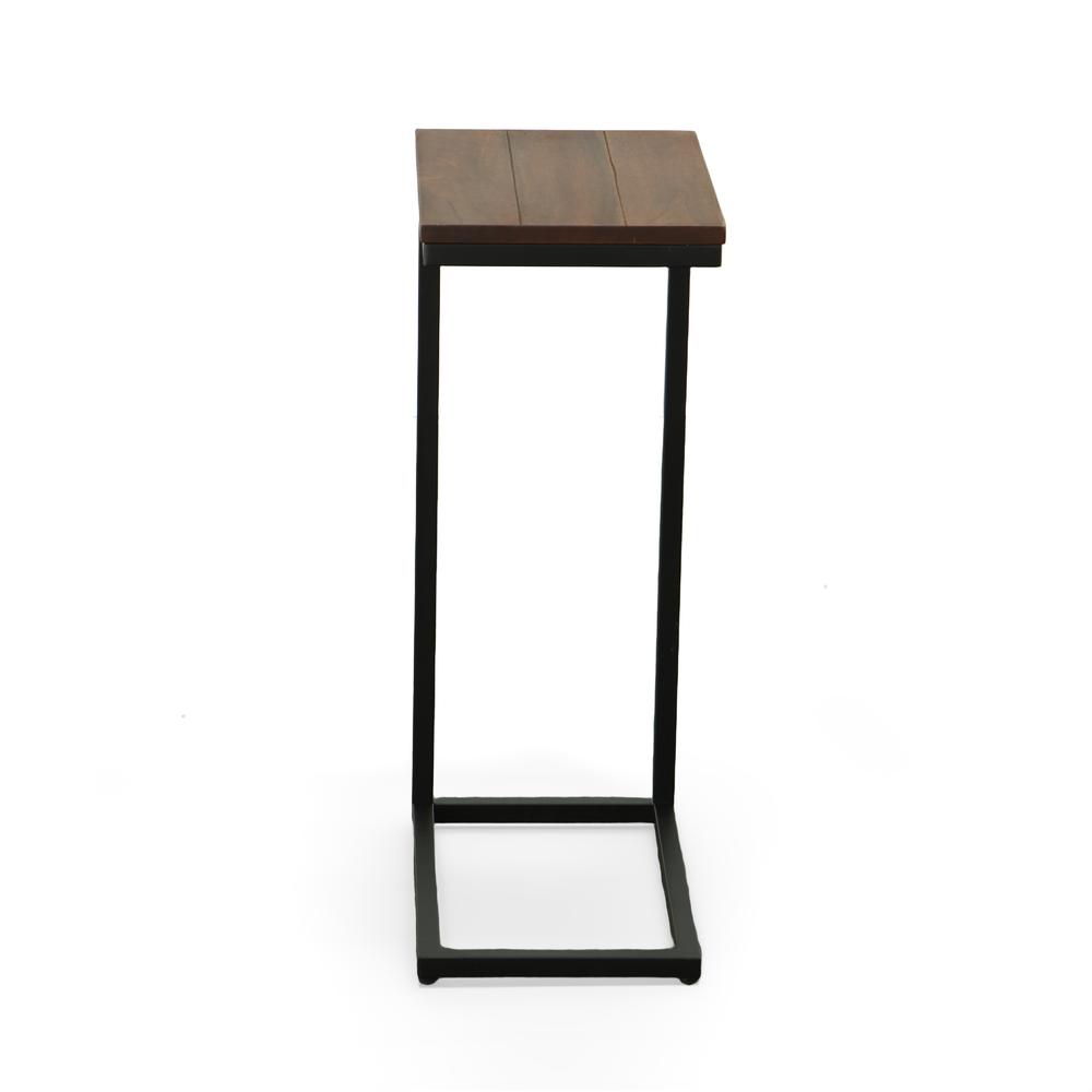 Aggie C-Form Accent Table - Chestnut Top - Black Base