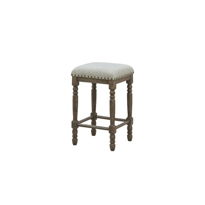 Brittany Deluxe Barstools - Set of 2 - Vintage Walnut - Peppered Upholstery