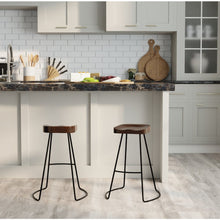 Tavern Pub Bar with 2 Counter Stools - Antique Black and Chestnut