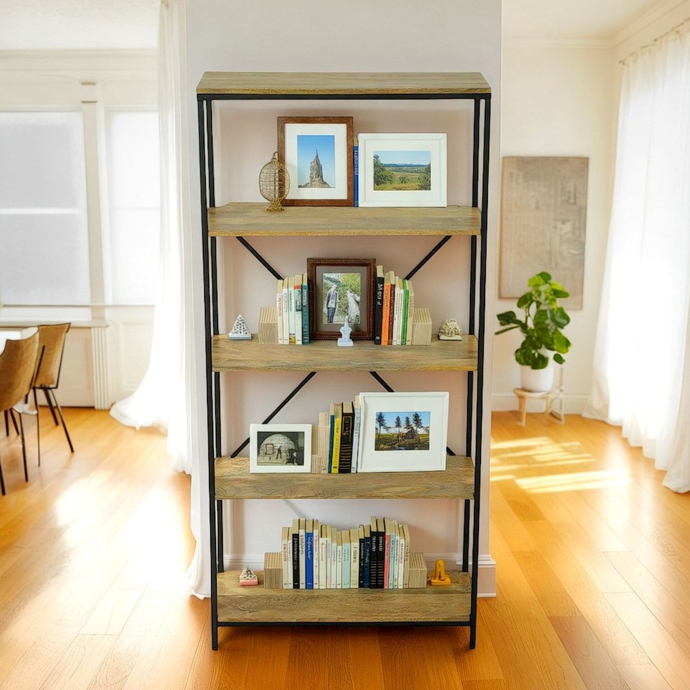 Brayden Tall Bookcase - Natural/Black