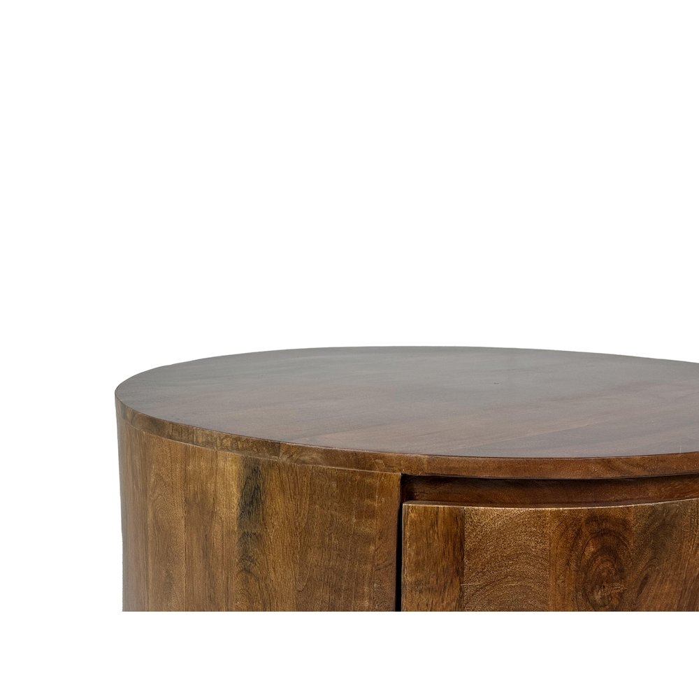 Christa 2-Drawer 30" Round Coffee Table - Chestnut