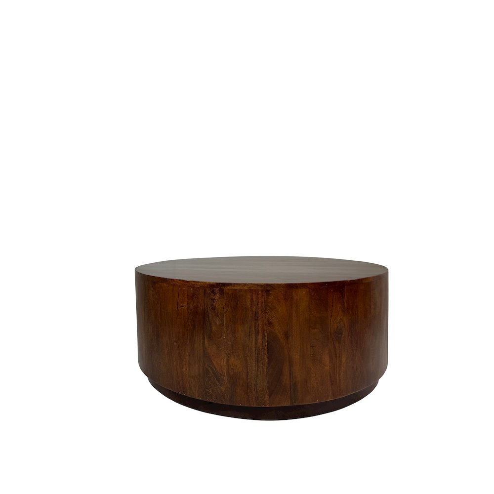 Krissa 30" Round Mango Wood Coffee Table - Chestnut