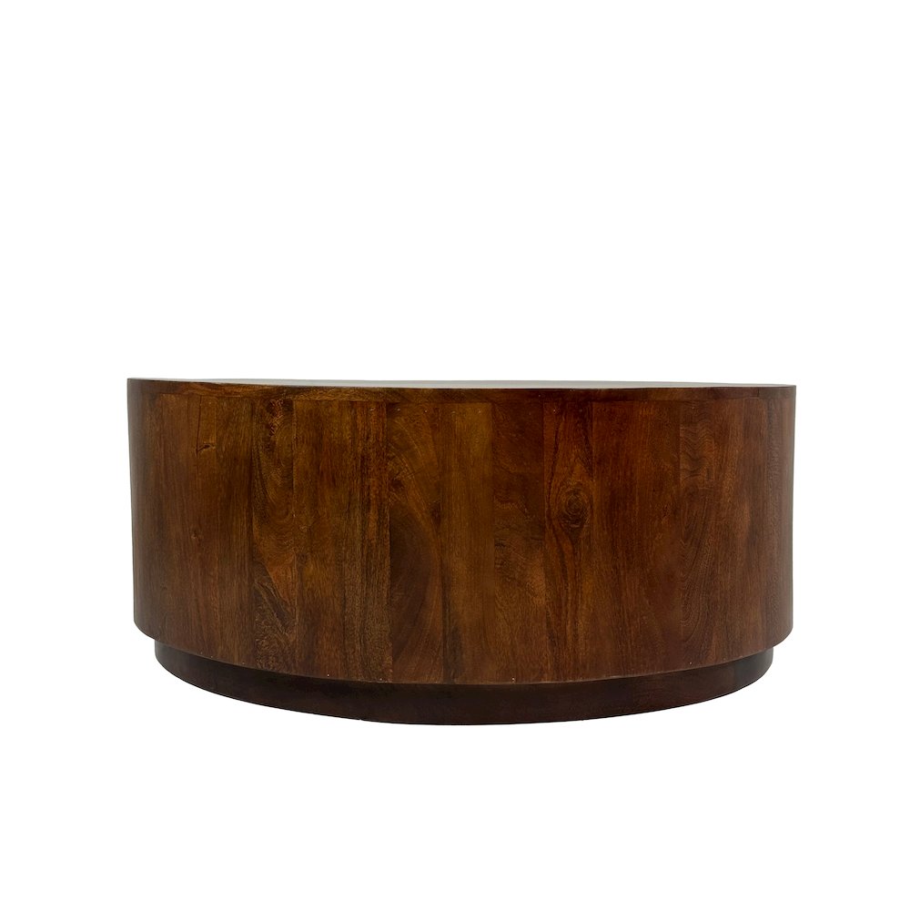 Krissa 30" Round Mango Wood Coffee Table - Chestnut
