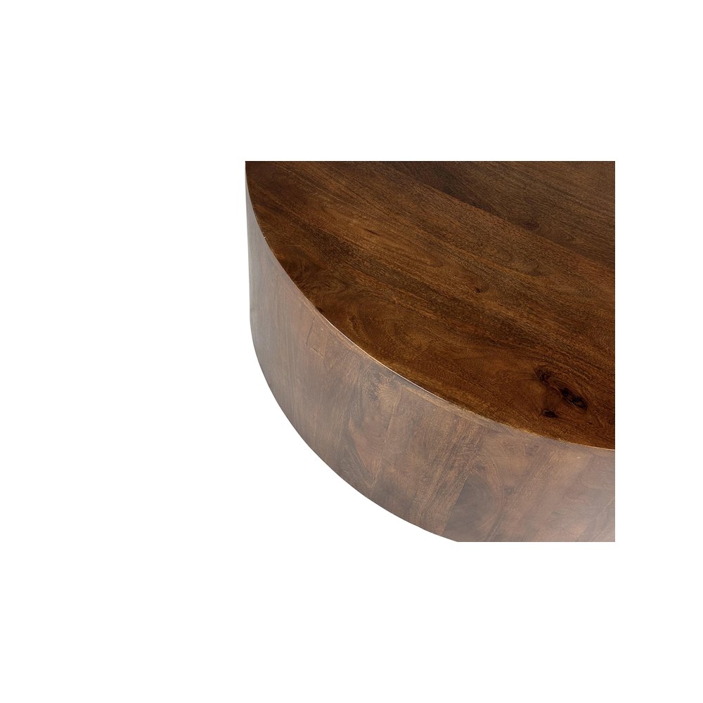 Krissa 30" Round Mango Wood Coffee Table - Chestnut
