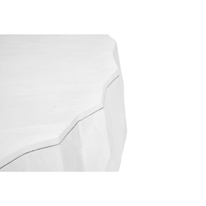 Facet 30" Diamond Carved Round Mango Wood Coffee Table, Walnut Finish