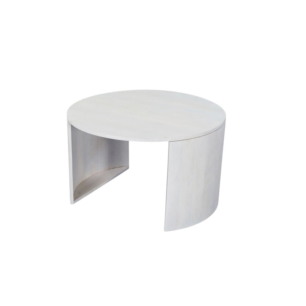 Sable 30" Round Nesting Coffee Table - Whitewash