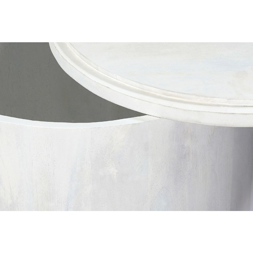 Sable 30" Round Nesting Coffee Table - Whitewash