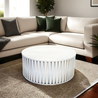 Hatteras Woven Coffee Table - Whitewash