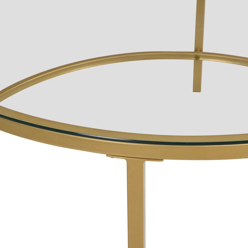 Verazano Glass Top 36" Round Coffee Table - Gold