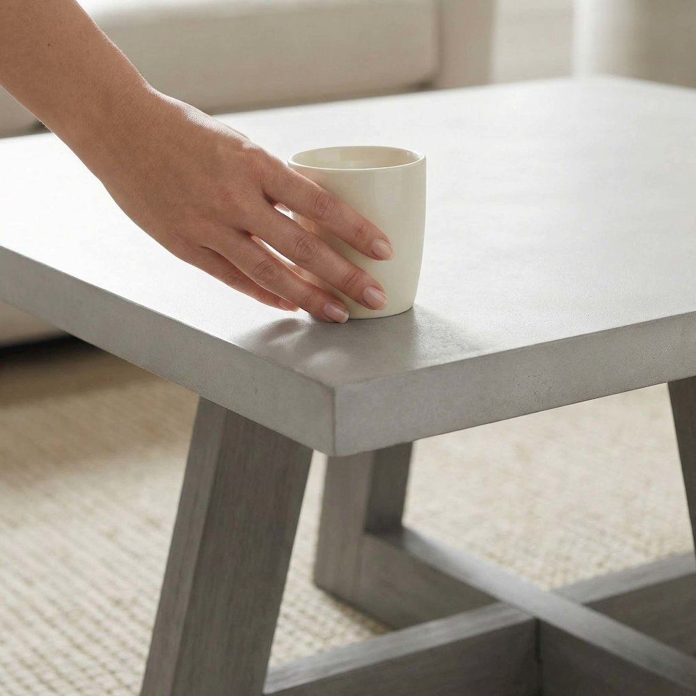 Largo Grey Rectangular Coffee Table With Concrete Top