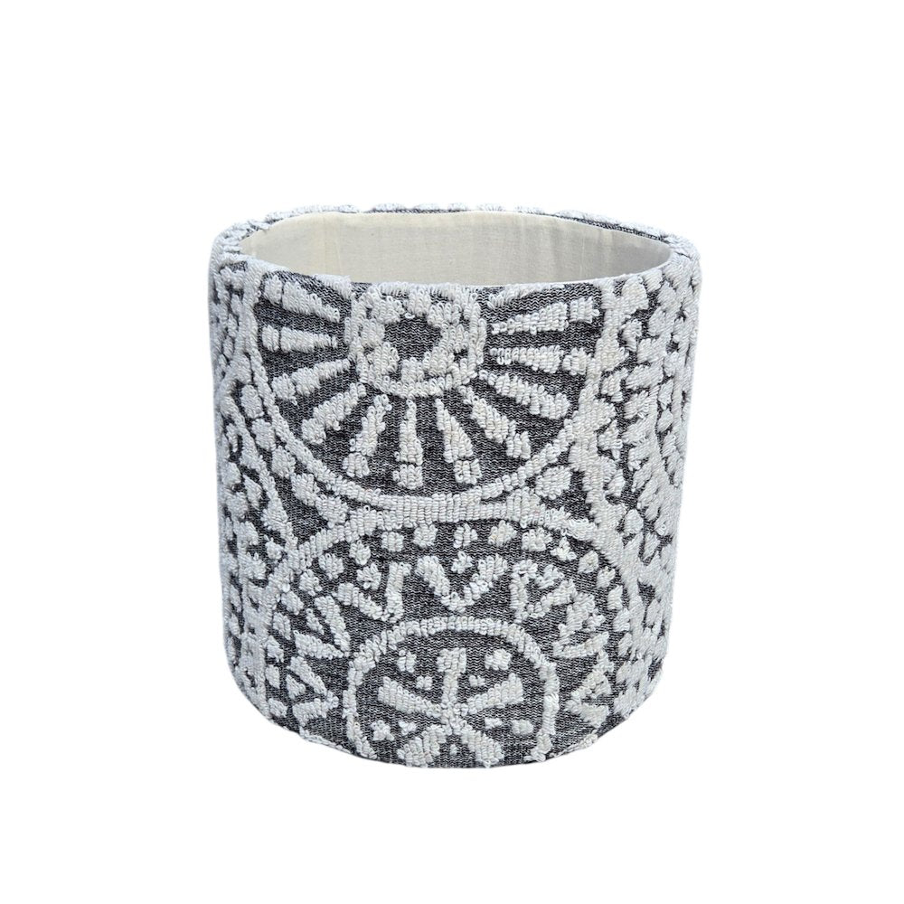 Handwoven Fabric Storage Ottoman - Multi-Purpose Foot Rest Gray