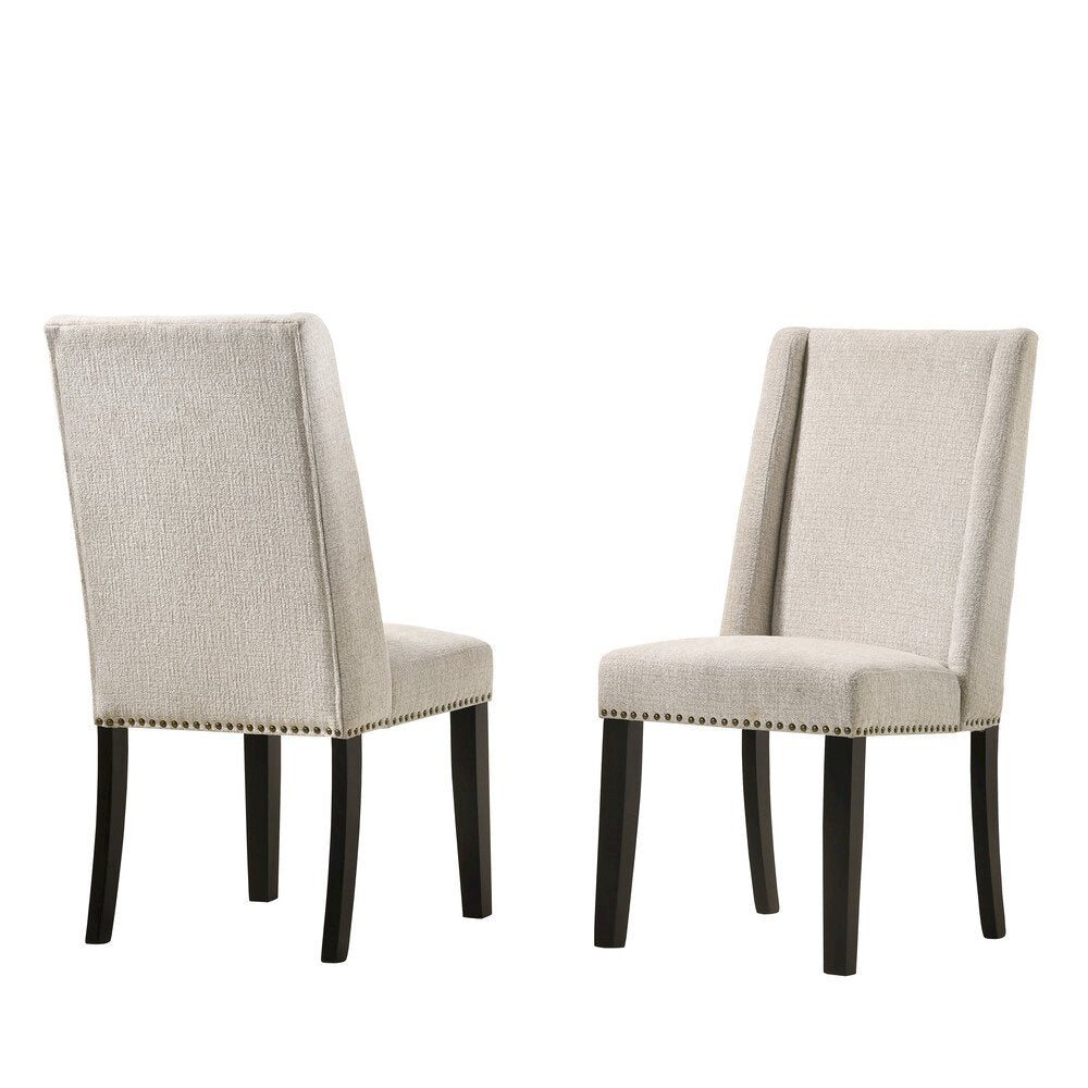 Gio 48" Pedestal Dining Table and 4 Laurant Upholstered Dining Chairs