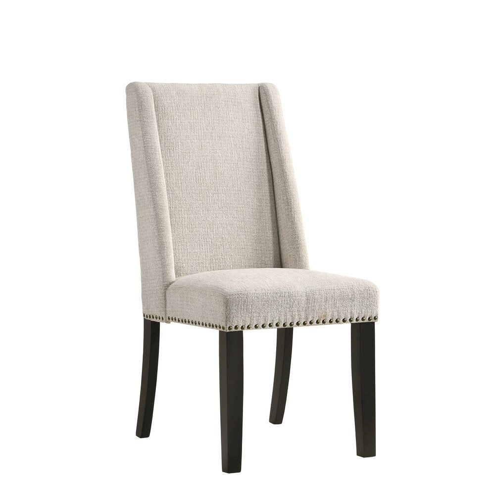 Gio 48" Pedestal Dining Table and 4 Laurant Upholstered Dining Chairs