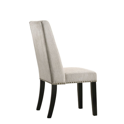 Gio 48" Pedestal Dining Table and 4 Laurant Upholstered Dining Chairs